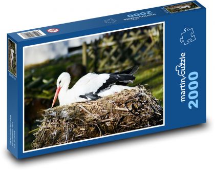 Stork - bird, nest - Puzzle 2000 pieces, size 90x60 cm 