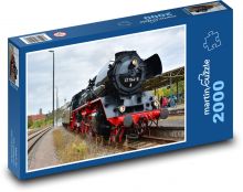 Railway station - steam train, tracks Puzzle 2000 pieces - 90 x 60 cm