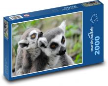 Lemurs - animals, zoo Puzzle 2000 pieces - 90 x 60 cm