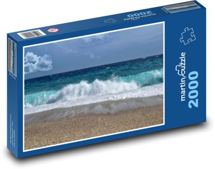 Vlny na pláži - moře, oceán - Puzzle 2000 dílků, rozměr 90x60 cm