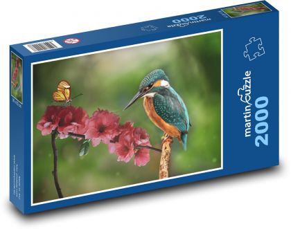 Včelojedi - vták, jarný kvet - Puzzle 2000 dielikov, rozmer 90x60 cm 