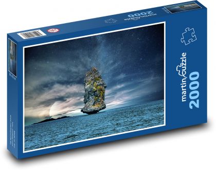 Insel im Meer - Planet, Meer bei Nacht - Puzzle - 2000 Teile
