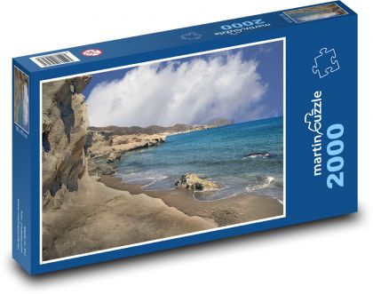Pláž u moře - skály, pobřeží - Puzzle 2000 dílků, rozměr 90x60 cm