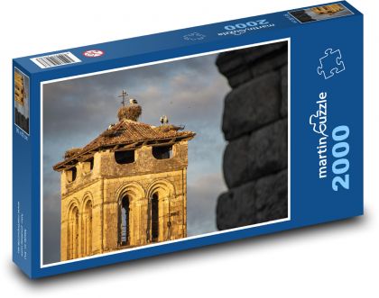 Tower - stork nests, architecture - Puzzle 2000 pieces, size 90x60 cm 