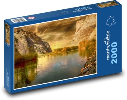 Jezioro - krajobraz, góry - Puzzle 2000 elementów, rozmiar 90x60 cm