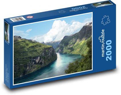 Fjord - Norsko, moře - Puzzle 2000 dílků, rozměr 90x60 cm