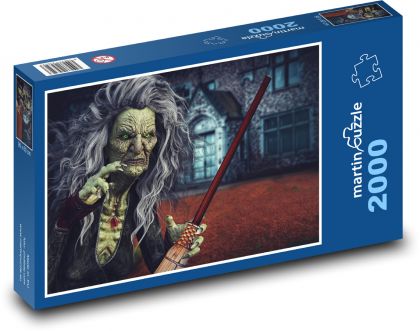 Čarodějnice - Haloween, strašidlo - puzzle 2000 dílků