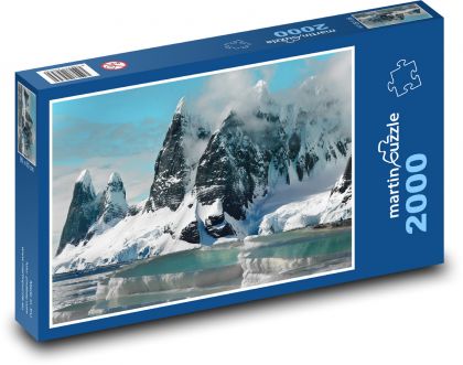 Mountains under snow - winter landscape, ice - Puzzle 2000 pieces, size 90x60 cm 