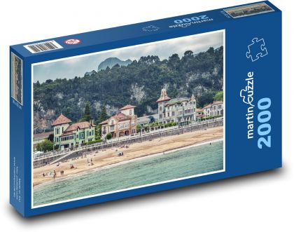 Beachfront houses - promenade, sea - Puzzle 2000 pieces, size 90x60 cm 