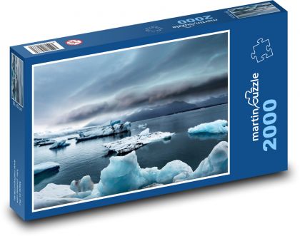 Ledové kry - moře, oceán v noc - Puzzle 2000 dílků, rozměr 90x60 cm
