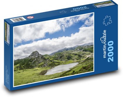 Jezero Ercina - Asturie, Španělsko - Puzzle 2000 dílků, rozměr 90x60 cm