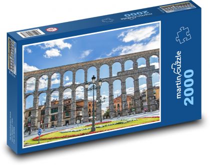 Akvadukt Segovie - Španělsko, Pyrenejský poloostrov - Puzzle 2000 dílků, rozměr 90x60 cm