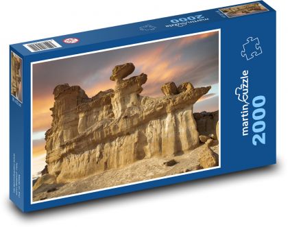 Skalnatá krajina - příroda, mraky - puzzle 2000 dílků