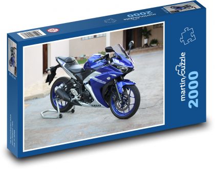 modrá Yamaha R3 - Puzzle 2000 dílků, rozměr 90x60 cm