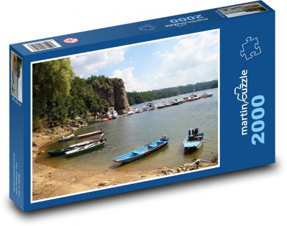 Cove - dam, boats - Puzzle 2000 pieces, size 90x60 cm 
