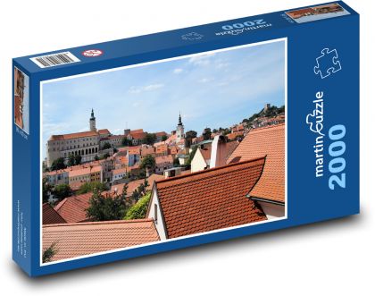 Mikulov - střechy a zámek - Puzzle 2000 dílků, rozměr 90x60 cm