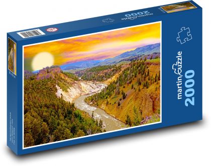 Yellowstone park - river - Puzzle 2000 pieces, size 90x60 cm 