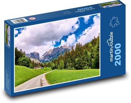 Alpy, louky, příroda - Puzzle 2000 dílků, rozměr 90x60 cm