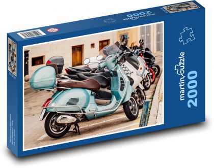 Motocykly a skútry - Vespa - Puzzle 2000 dílků, rozměr 90x60 cm