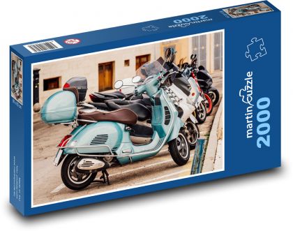 Motocykle a skútre - Vespa - Puzzle 2000 dielikov, rozmer 90x60 cm 