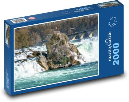Švýcarsko - vodopád, Rýn - Puzzle 2000 dílků, rozměr 90x60 cm