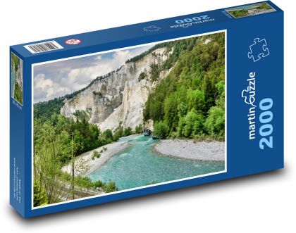 Švajčiarsko - príroda, voda, hory - Puzzle 2000 dielikov, rozmer 90x60 cm 