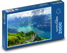 Góry - Alpy, jezioro Puzzle 2000 elementów - 90x60 cm
