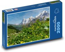 Příroda - květiny, hory Puzzle 2000 dílků - 90 x 60 cm