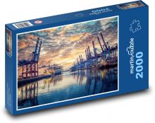 Port - Container cranes Puzzle 2000 pieces - 90 x 60 cm
