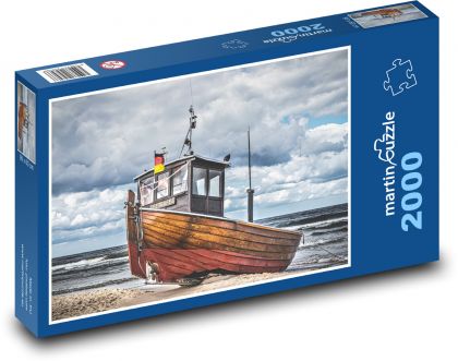 Rybárska loď, čln - Puzzle 2000 dielikov, rozmer 90x60 cm 