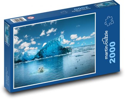 Tuleň - more, ľadovec - Puzzle 2000 dielikov, rozmer 90x60 cm 