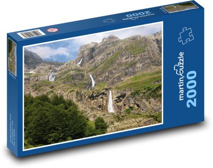 Krajina - horolezectvo, vodopády - Puzzle 2000 dielikov, rozmer 90x60 cm 