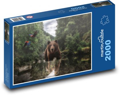 Bear - river, nature - Puzzle 2000 pieces, size 90x60 cm 