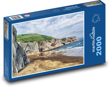 Pobřeží - útes, pláž - puzzle 2000 dílků