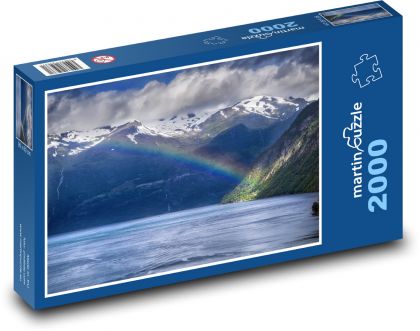 Norsko - Fjordy, duha - Puzzle 2000 dílků, rozměr 90x60 cm