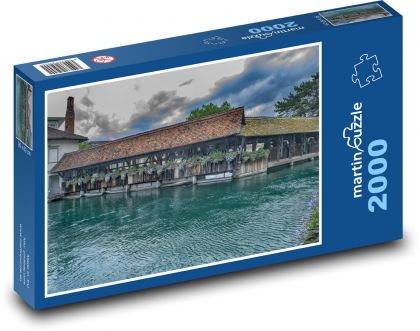 Thun - Švajčiarsko, most - Puzzle 2000 dielikov, rozmer 90x60 cm 