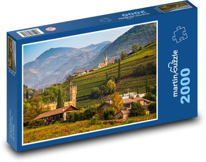 Itálie - vinice, Bolzano - Puzzle 2000 dílků, rozměr 90x60 cm