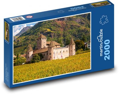 Bolzano - hrad, vinice - Puzzle 2000 dílků, rozměr 90x60 cm