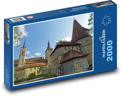 Hrad, kostel, zámek - Puzzle 2000 dílků, rozměr 90x60 cm