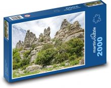 Španělsko - Malaga, skála Puzzle 2000 - 90x60 cm