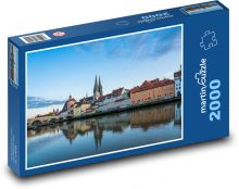 Regensburg - most přes řeku, Dunaj Puzzle 2000 - 90x60 cm