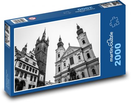 Klatovy - Česká republika, domy - Puzzle 2000 dílků, rozměr 90x60 cm