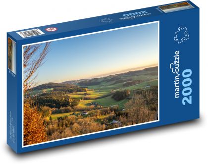 Mühlviertel - kopce, lesy - Puzzle 2000 dílků, rozměr 90x60 cm