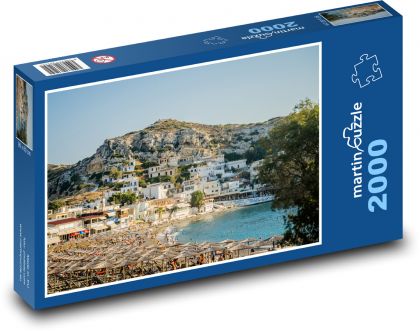 Pláž - Kréta, Grécko - Puzzle 2000 dielikov, rozmer 90x60 cm 