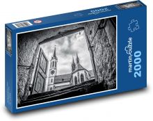 Klášter - kostelní věž, historie Puzzle 2000 dílků - 90 x 60 cm