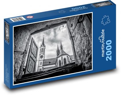 Klášter - kostelní věž, historie - Puzzle 2000 dílků, rozměr 90x60 cm