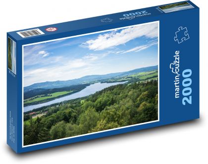 Zapora Lipno - jezioro, Park Narodowy Szumawa - Puzzle 2000 elementów, rozmiar 90x60 cm