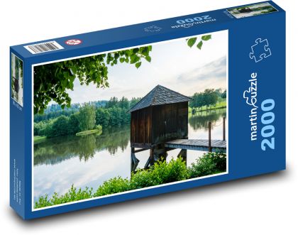 Jazero - krajina, rybník - Puzzle 2000 dielikov, rozmer 90x60 cm 
