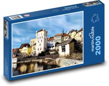 Jindřichův Hradec - Jižní Čechy, domy Puzzle 2000 dílků - 90 x 60 cm