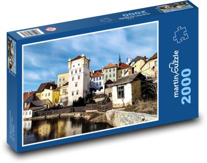 Jindřichův Hradec - Jižní Čechy, domy - Puzzle 2000 dílků, rozměr 90x60 cm